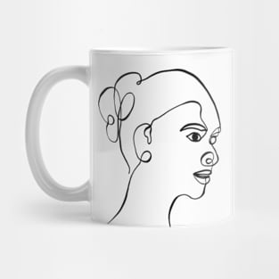 Women face one line art Mug